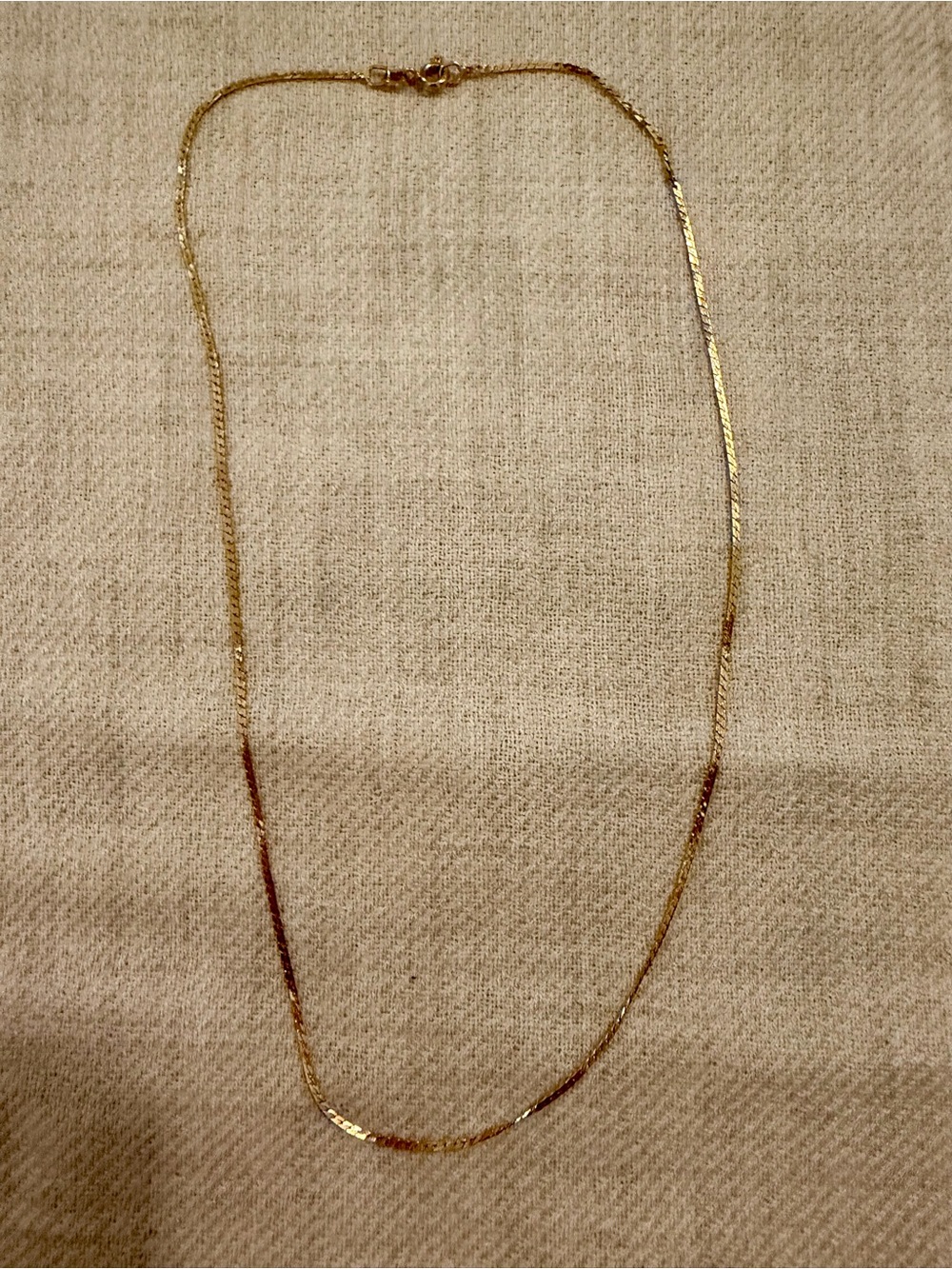 14K Gold Flat Curb Chain Necklace, 17"